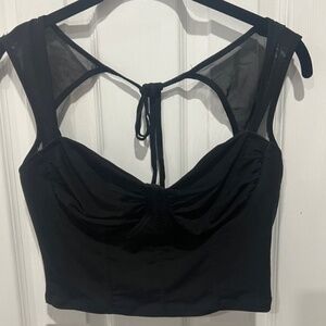 Black Sheer Crop top